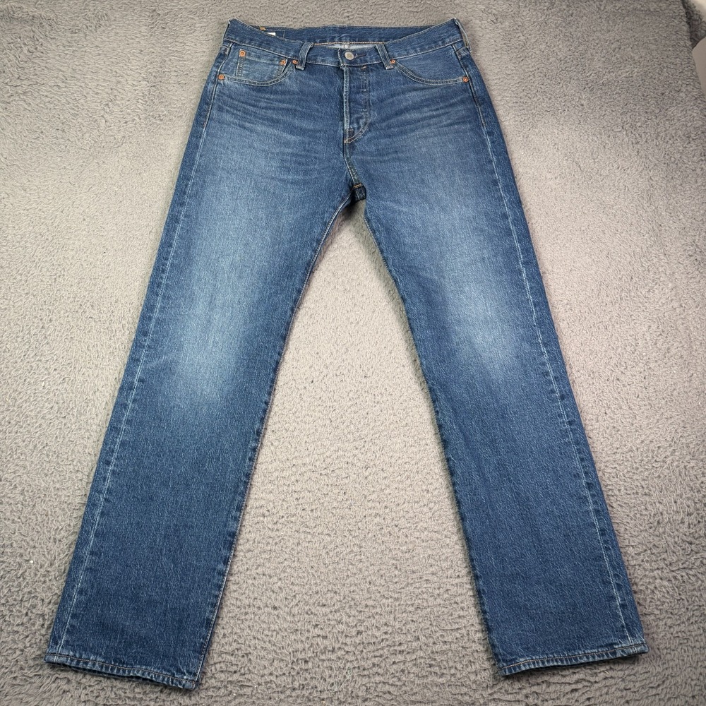 Levis 501 Premium Big E Jeans Mens 30x30 Medium Wash Blue Denim 00501-2719